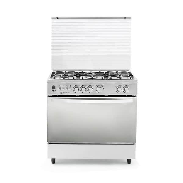 0040064_white-point-gas-cooker-9060-cm-5-burners-full-safety-digital-timer-cast-iron-holders-stainless-steel بوتاجاز وايت بوينت 90*60 سم 5 شعلة أمان كامل تايمر ديجيتال حوامل زهر استانلس ستيل WPGC9060XTOCFSDAM - الصورة 1