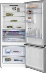 ⁦ثلاجة بيكو نوفروست ديجيتال بتقنية الانفرتر، 509 لتر، ستانلس ستيل - RCNE590E35ZXP1⁩ - الصورة ⁦2⁩