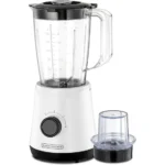 خلاط بلاك+ديكر بمطحنة، 1.5 لتر، 500 وات، ابيض - BX520-B5