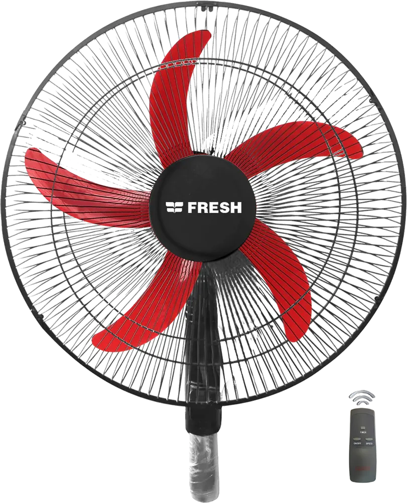 6-(1) مروحة حائط فريش الشبح تربو، 18 بوصة، 5 ريشة، ريموت كنترول - الصورة 1