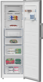 ⁦فريزر رأسي بيكو نوفروست ، 8 درج ، شاشة ديجيتال ،سيلفر ، B3RFNE314ZXPE1⁩ - الصورة ⁦3⁩