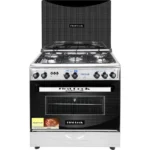 بوتاجاز ستانلس ستيل كامل فيرست كوك، 5 شعلة، اشعال ذاتي، 80×60 سم - فضي اسود