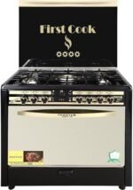 بوتاجاز سي كلاس فيرست كوك، 5 شعلة، اشعال ذاتي، 90×60 سم - اسود ذهبي