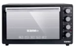 فرن كهربا ايكون، 50 لتر، بشواية، 2000 وات، أسود، ICO50CRL-B-ST