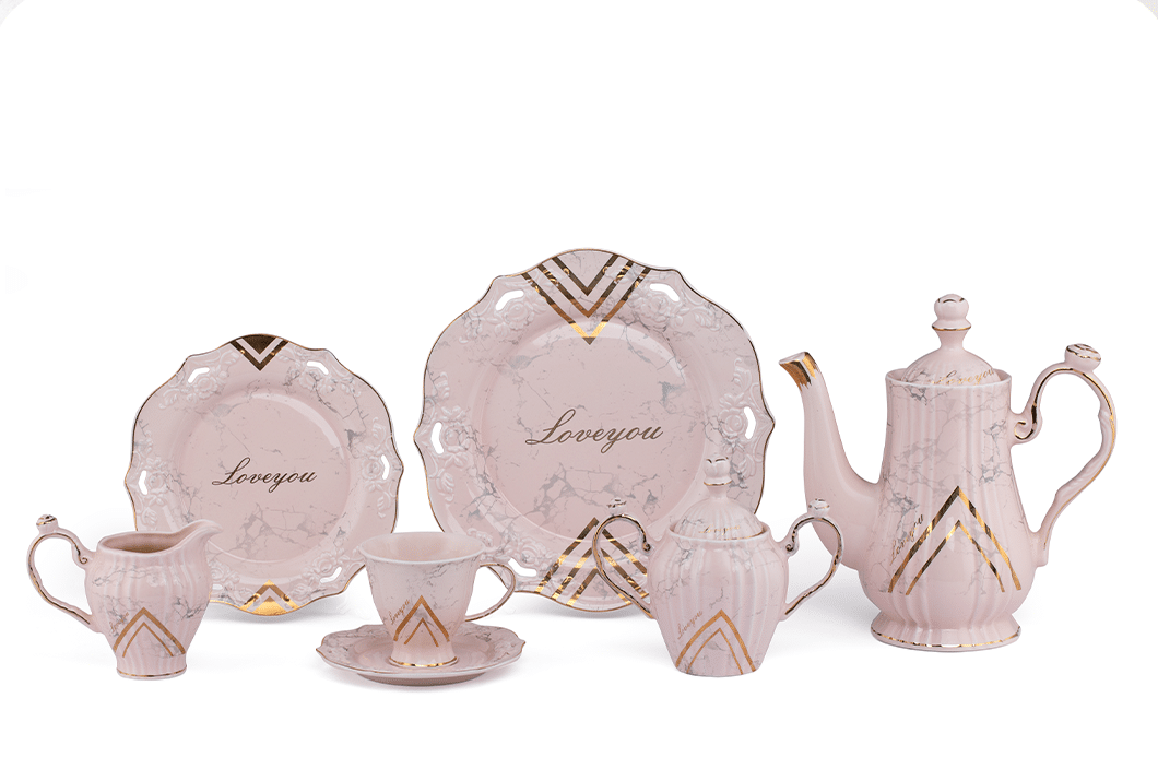 9023#6 (1) طقم شاي 24 ق ست الحسن - الصورة 1