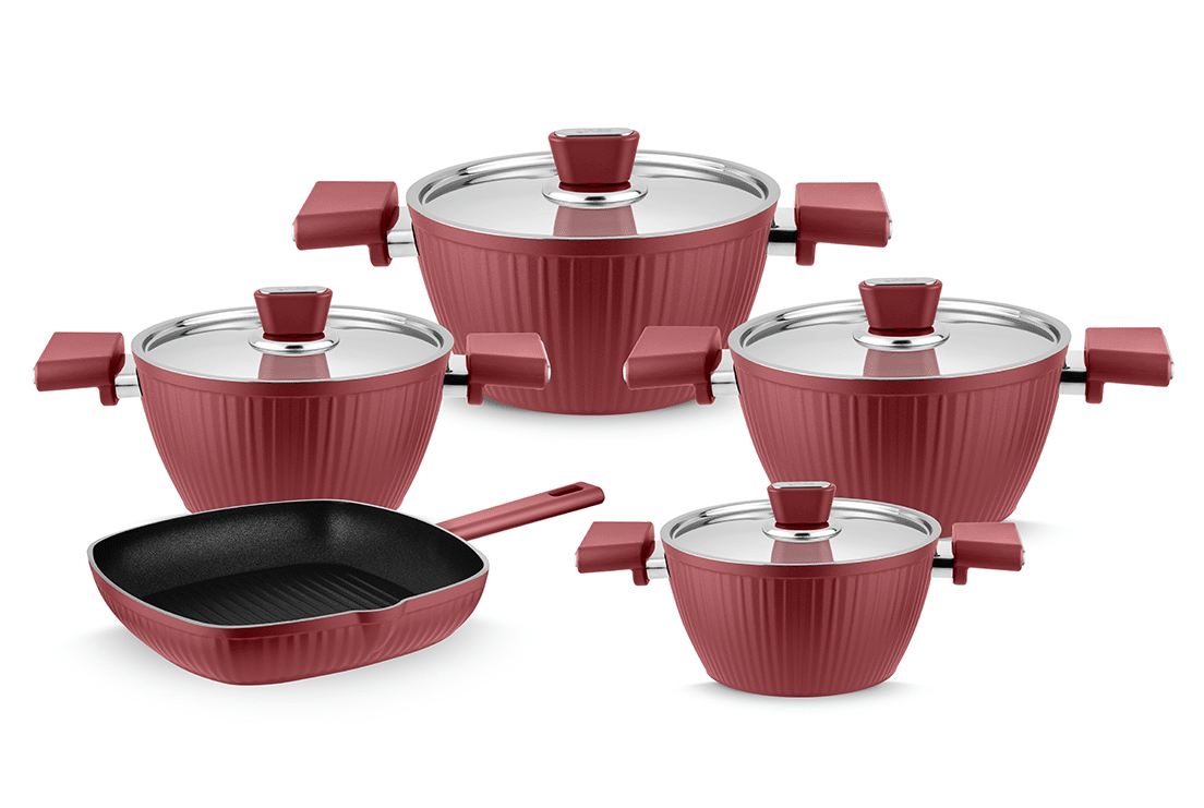 حلة استيرديا 9 ق تيفلون غطاء استيل عدل حلة 28 سم - brown حلة استيرديا 9 ق تيفلون غطاء استيل عدل حلة 28 سم - الصورة 1