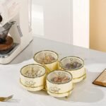 ⁦طقم تسالي بورسلين ٤ قطع بالحامل⁩ - الصورة ⁦2⁩