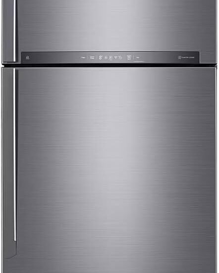 LG - ثلاجة نو فروست 592 لتر محرك عاكس فضي - ضاغط خطي - 21 قدم مكعب - ديجيتال - فلتر صحي منعش - تبريد الباب - GR-H822HLHM