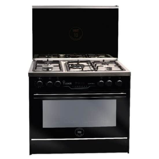 بوتاجاز يونيون إير i-Cook Smart 5 شعلة، 60×90 سم، باللون الأسود
