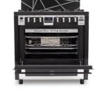 ⁦بوتاجاز سمارت برو كنترول استيل اسود امان كامل 90×60 / Gas Cooker Smart Pro Control Black Steel Full Safety 90×60⁩ - الصورة ⁦3⁩