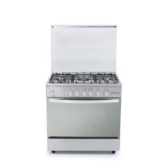 بوتاجاز وايت بوينت 90*60 5 شعلة غاز استانلس وباب فرن مراية أمان كامل WPGC9060XFSAM