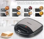 ⁦صانع الساندوتش والوافل سوكاني، 800 وات، 8 في1، أسود، SK-BBQ-140⁩ - الصورة ⁦5⁩