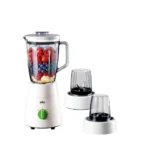خلاط براون 3 في 1 مع كبة ومطحنة، 500 وات، ابيض - JB0123WH