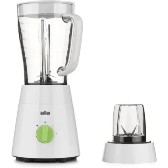 خلاط براون بملحقات، 1.5 لتر، 500 وات، ابيض - JB0115WH