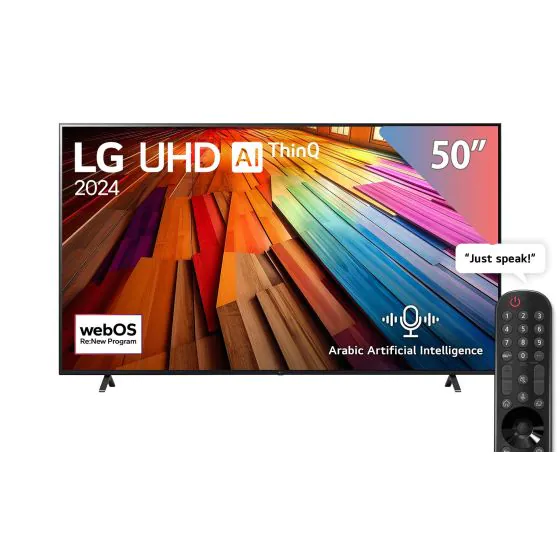 640954_main شاشة تلفزيون سمارت ال جي 50 بوصة LED، دقة 4K UHD، بريسيفر داخلي - 50UT80006LB - الصورة 1