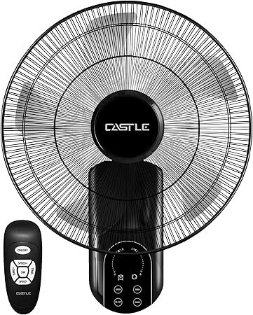81g5WgZjI8L._AC_SY450_ مروحة كاسل 18 حائطية مع جهاز تحكم عن بعد أسود FAW 1919 TR - الصورة 1