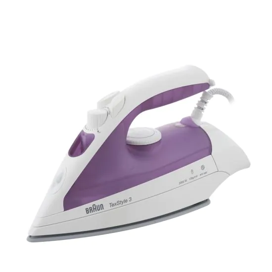 braun_texstyle_3_steam_iron_2000_watt_purplewhite_-_ts_320_c_4_ مكواة بخار تيكستايل 3 براون، 2000 وات، بنفسجى/ابيض - TS320C - الصورة 1