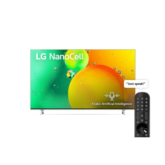 nanocell-77-gallery-arabic_1 شاشة تلفزيون سمارت ال جي نانو سيل 55 بوصة LED، دقة 4K UHD، بريسيفر داخلي - 55NANO776QA - الصورة 1