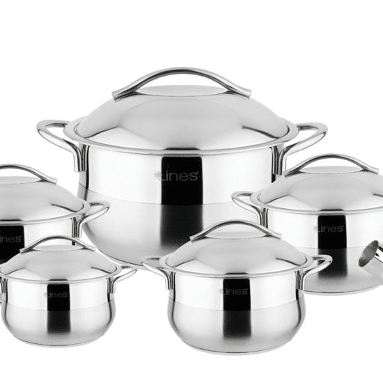 حلة تركى 14 ق استيل حلة 28 سم بومبية + كنك silver
