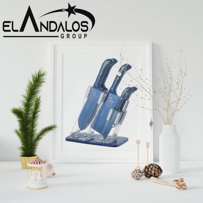 ⁦طقم سكاكين مع ساطور وحامل أكريلك – الاندلس⁩ - الصورة ⁦1⁩