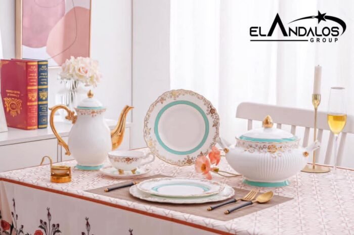 ⁦#2 طقم عشاء بورسلين الاندلس – مضلع⁩ - الصورة ⁦1⁩