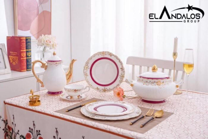⁦#4 طقم عشاء بورسلين الاندلس – مضلع⁩ - الصورة ⁦1⁩