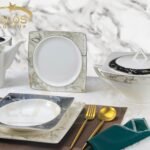 طقم عشاء بورسلين سكوير مذهب – الأندلس (62 قطعة) #4