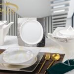 طقم عشاء بورسلين سكوير مذهب – الأندلس (62 قطعة) #2