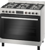 بوتاجاز بوش سيريس 8 ، 60*90 سم ، 5 شعلة ، شاشة ديجيتال ، حوامل زهر ، مروحه فرن ، تنظيف ذاتى ، استانلس ستيل ، HIZ5G7W51S